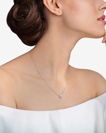 Silver Plated AD Cocktail Necklace Set
