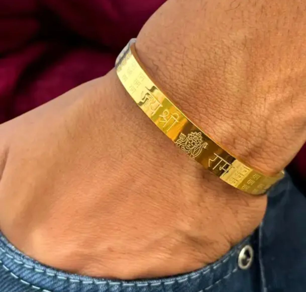 Jai shri Ram Gold plated kada for Men