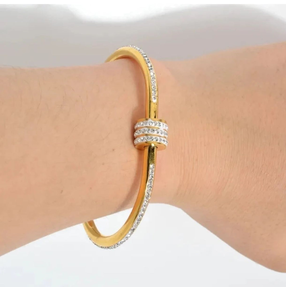Gold-Plated American Diamond Studded Bracelet for Women