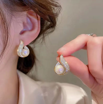 Zercon Pearl stone stud Earrings for girls and women