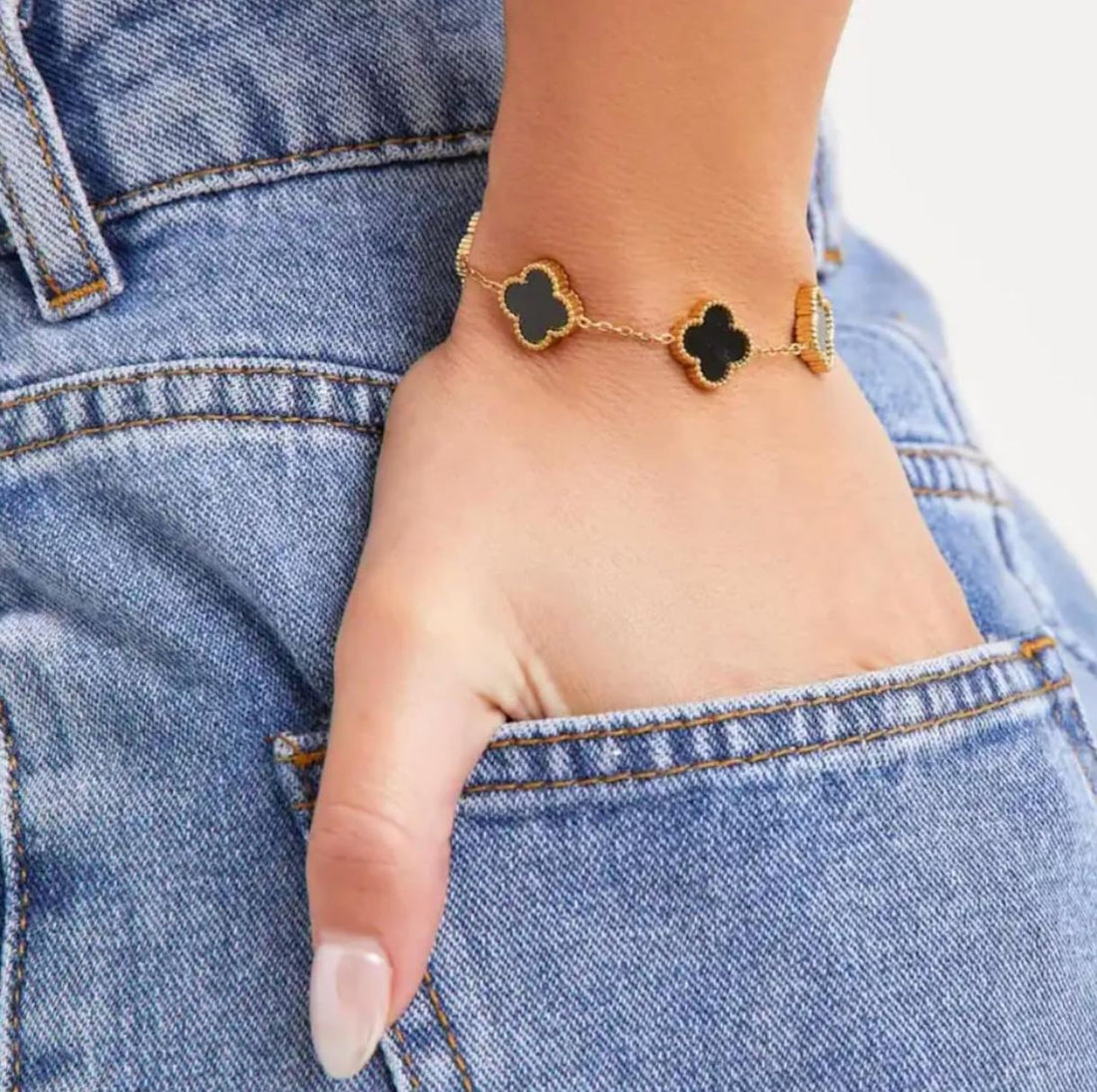 Black clover anti tranish bracelet for women