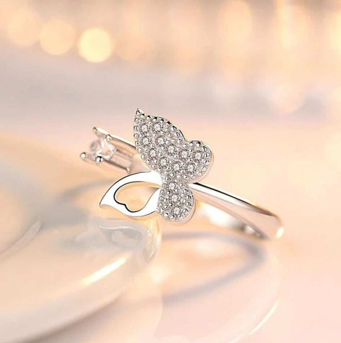 Shellgy Beautiful Adjustable Butterfly Ring For girls