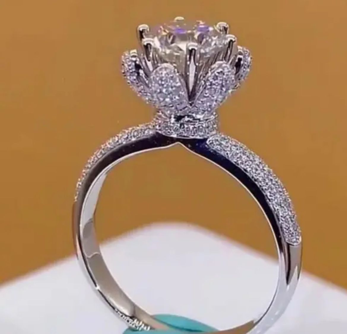 Silver Plated Studded Anti Tarnish Adjustable Finger Ring