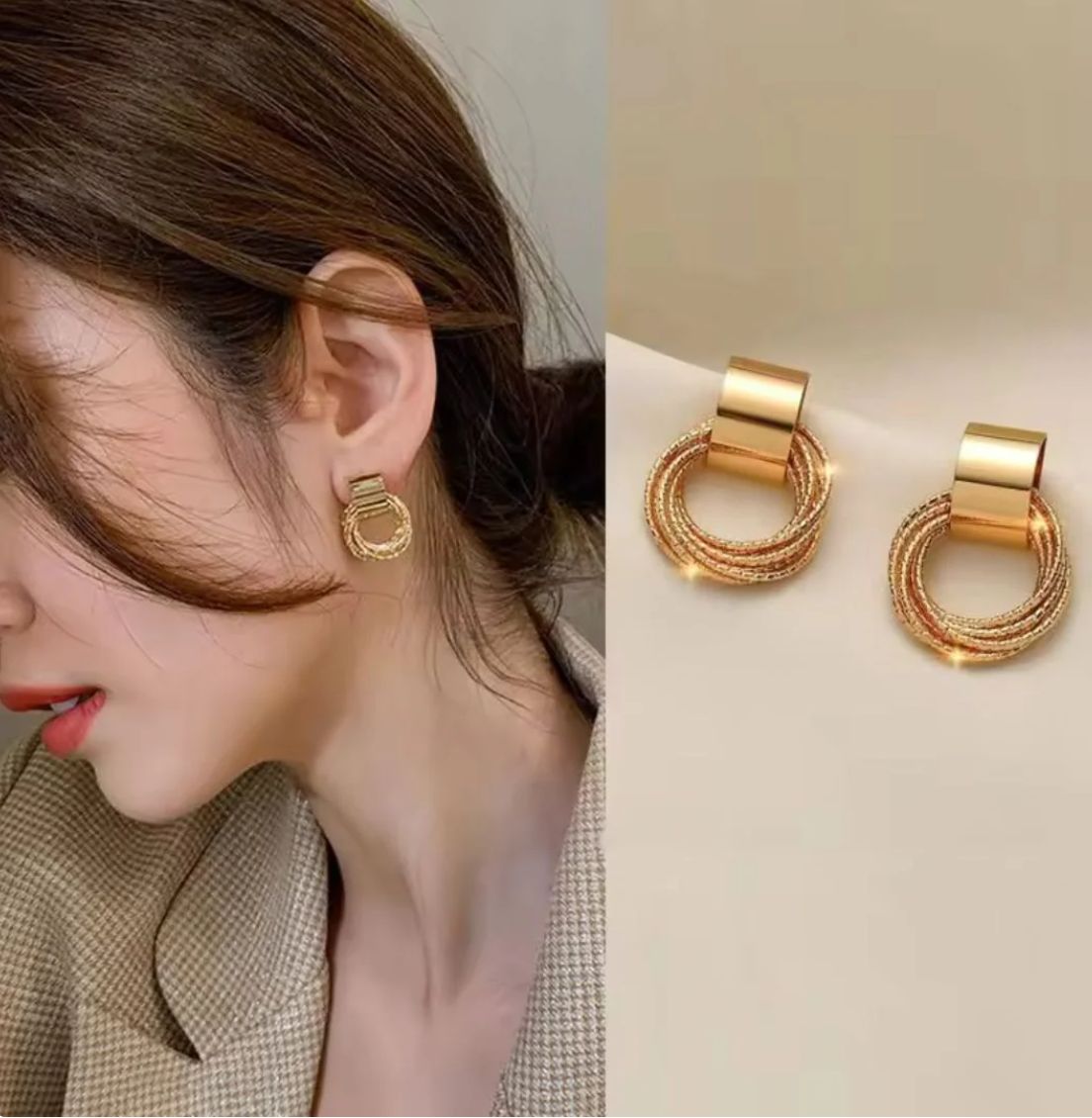 Gold plated Korean Earrings for girls and women